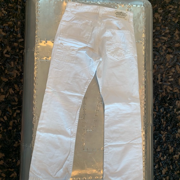 Express Men's White Rocco Slim Fit Moto Jeans - Picture 6 of 8